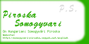 piroska somogyvari business card