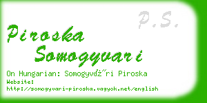 piroska somogyvari business card